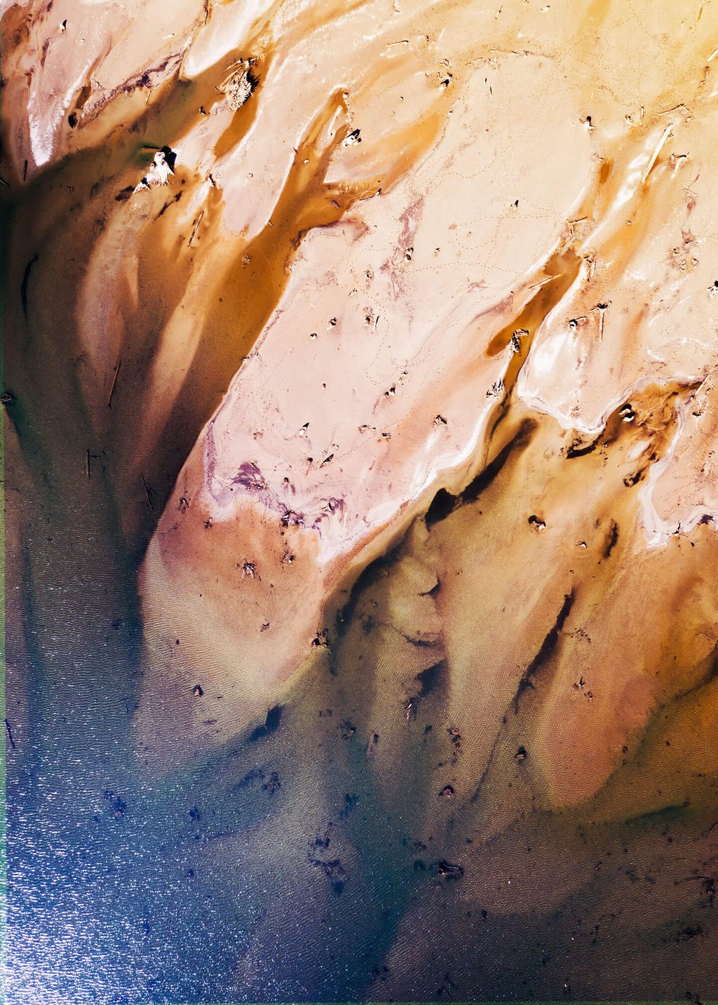 Aerial view of coastal rocks