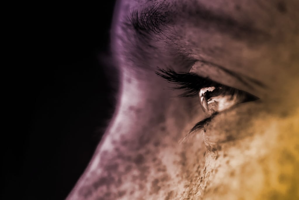 Face looking side on close up