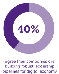 40% agree that their companies are building robust leadership pipelines for the digital economy