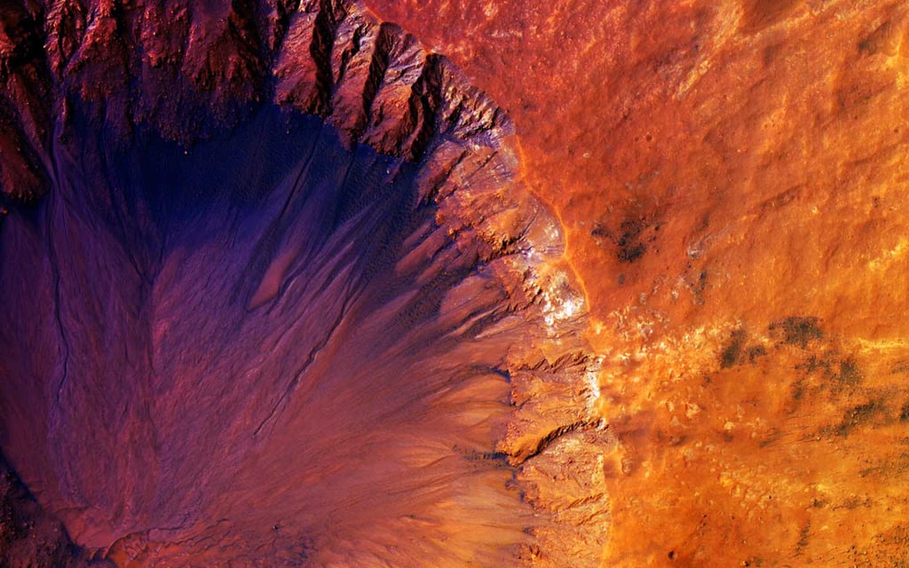 Image of a crater from above